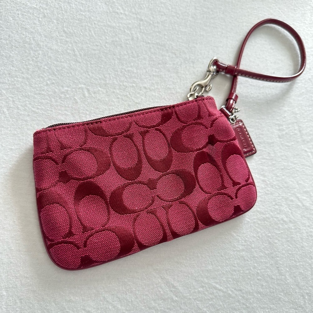 Coach Signature Canvas Wristlet